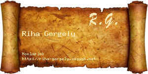 Riha Gergely névjegykártya